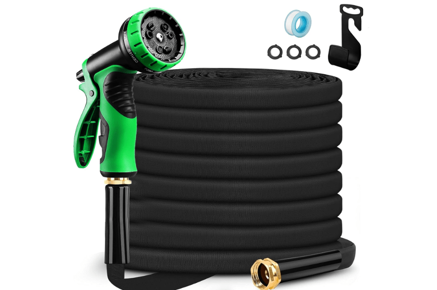 
Delxo Garden Hose with Nozzle, 3/4 in. x 50 FT Non-Expanding Water Hose with Holder, Lightweight Manguera Para Jardin, Water Pipe, Durable & Easy