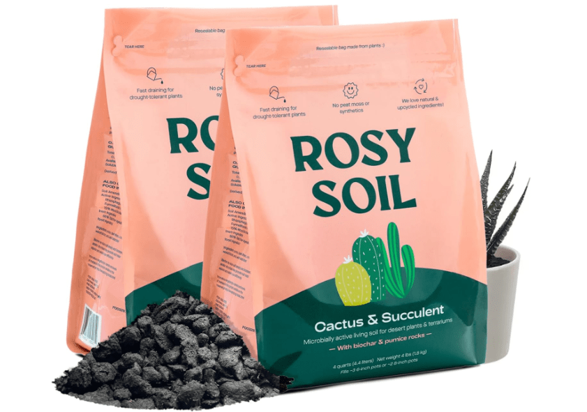 
Rosy Soil Cactus and Succulent Potting Soil Mix for Houseplants - Fast Draining Organic Potting Soil for Succulents, AloeVera, Indoor Plant