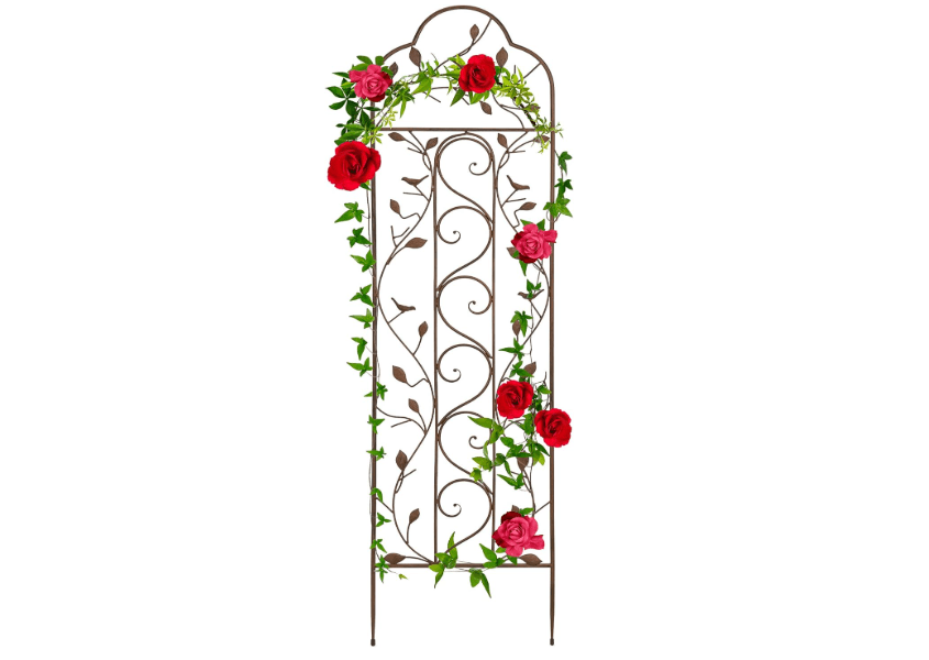 
Best Choice Products 60x15in Iron Garden Trellis, Arched Outdoor Decoration w/Branches, Birds for Lawn, Garden, Backyard, Climbing Plants