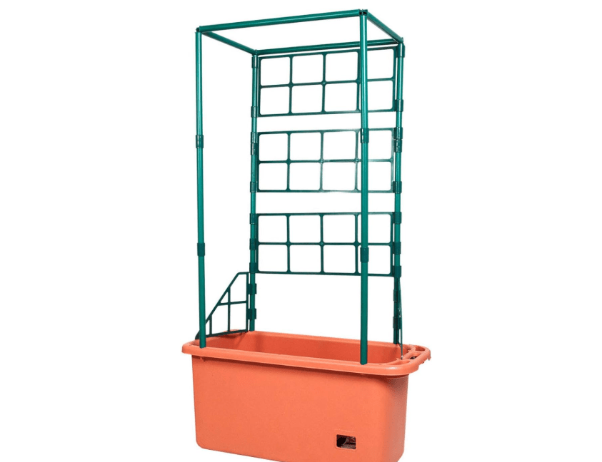  Hydrofarm GCTR 10 Gal Tomato Garden Planting Grow System with 4 Foot Trellis Tower on Wheels for Indoor/Outdoor Climbing Vines