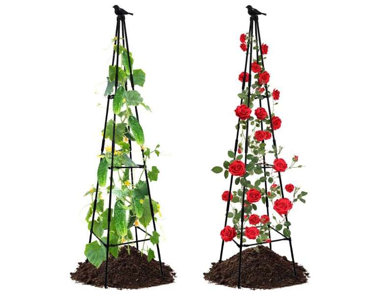 Lalahoni Garden Trellis for Climbing Plants, 67inch Tall Garden Obelisk Trellis for Climbing Potted Plant Outdoor Support Vine Flower Rose Vegetable Tomato