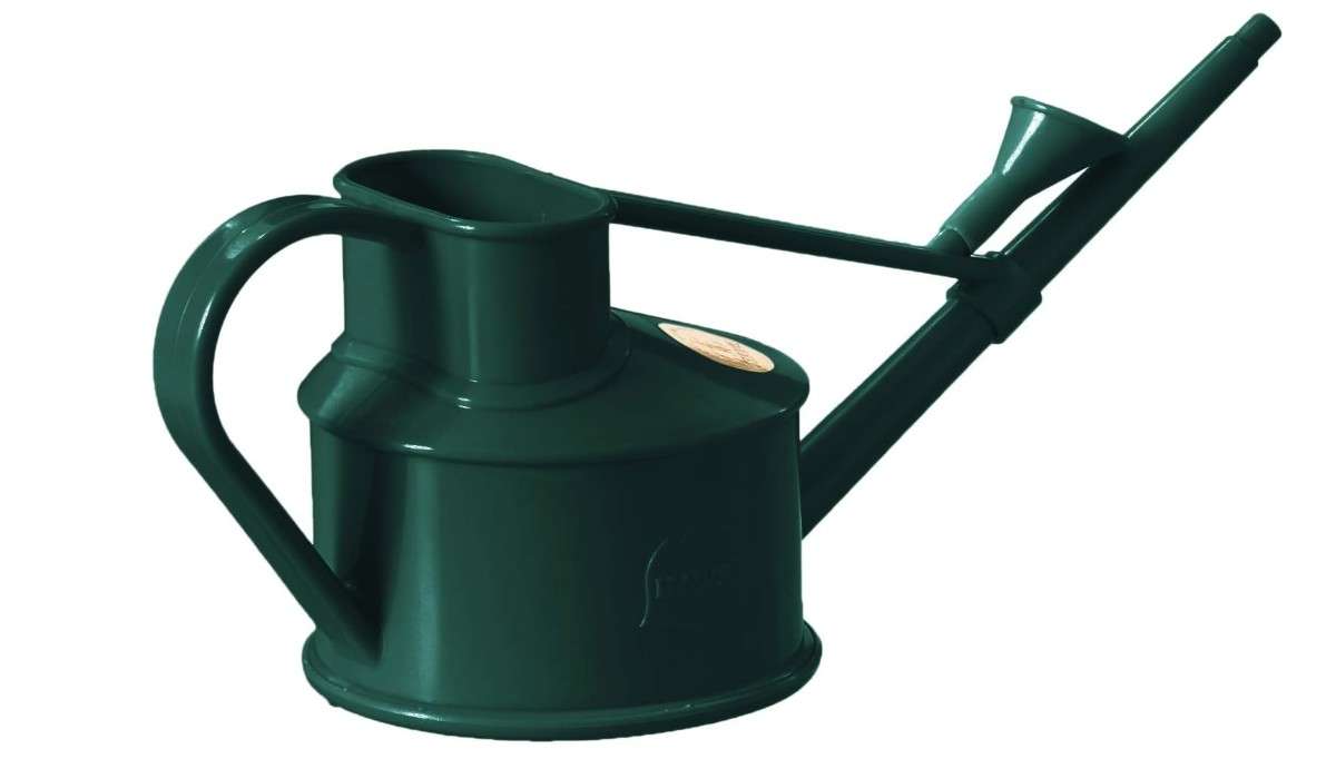  Haws Handy Plastic Watering Can, Mini Water Can for Indoor Plants, Succulents and Flowers, Green, 1 Pint