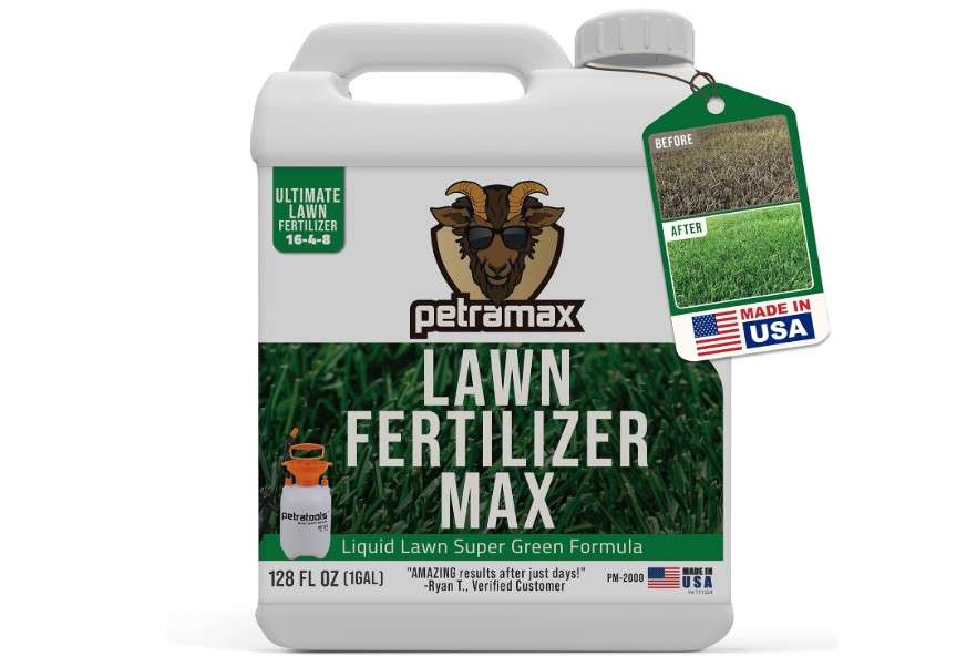  PetraMax Liquid Lawn Fertilizer for Lawns Concentrate - Liquid Fertilizer for Lawns, Food for Grass - 16-4-8 High Nitrogen Lush Green Grass, Phosphorus