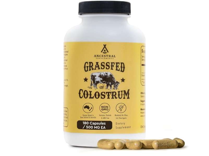  Ancestral Supplements Grass Fed Beef Colostrum Supplement, 3000 mg, Offers Immune Support and Promotes Gut Health, Athletic Performance, Healthy Iron Levels