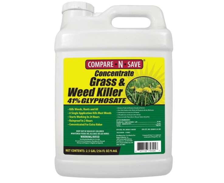 Compare-N-Save Glyphosate Concentrate Grass & Weed Killer Herbicide, 2.5-Gallon 