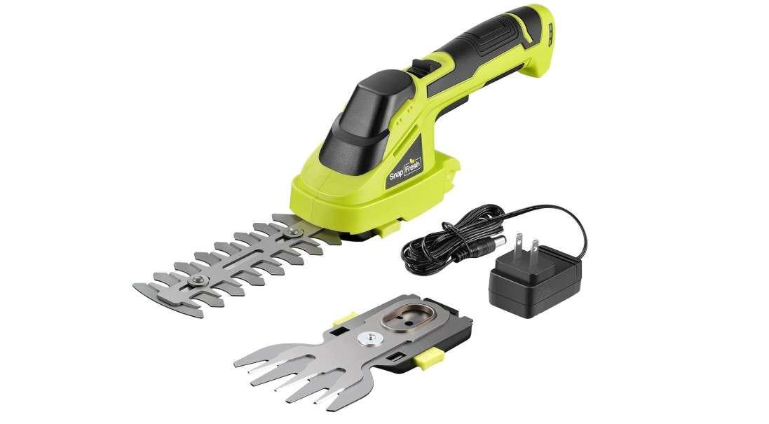 SnapFresh Cordless Grass Shear Bush Trimmer, 2 in 1 Handheld Hedge Trimmer, 7.2V Electric Grass Trimmers, Lightweight Shrubbery Trimmers Battery &... 