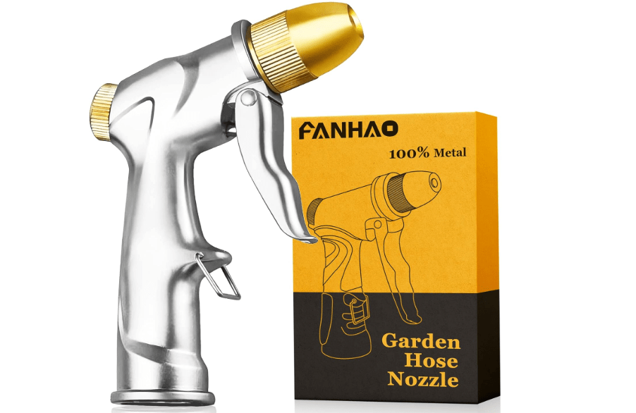 
FANHAO Upgraded Garden Hose Nozzle Sprayer, 100% Heavy Duty Metal Handheld Water Nozzle High Pressure in 4 Spraying Modes for Watering Plants