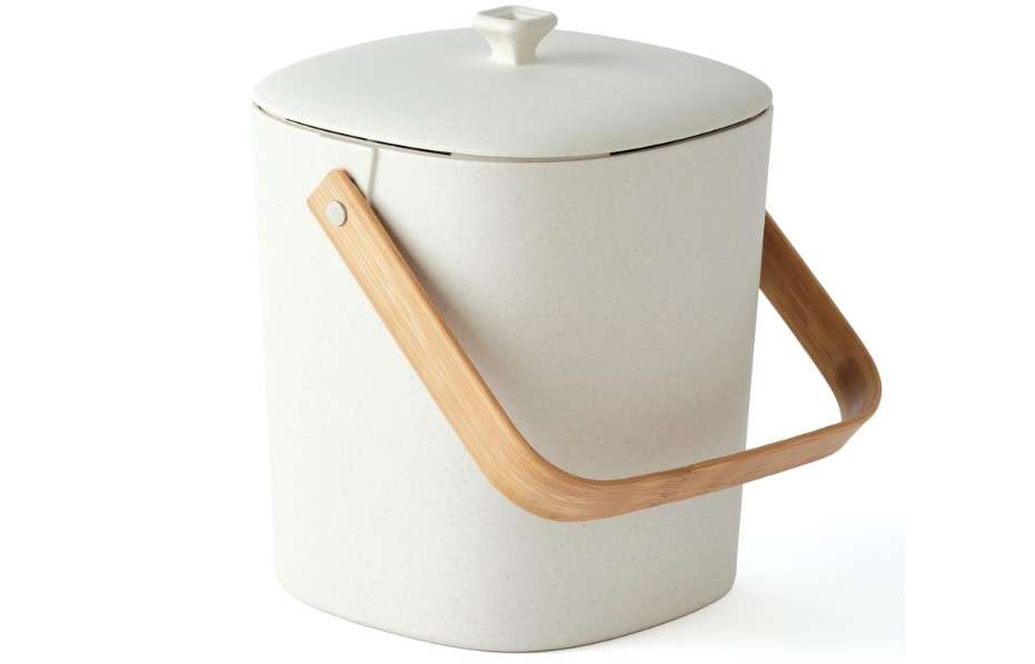  Bamboozle Countertop Compost Bin Kitchen | 1 Gallon | Odorless Composting Bin with Filters | Indoor Compost Bin with Lid | Plant Based Kitchen Composter