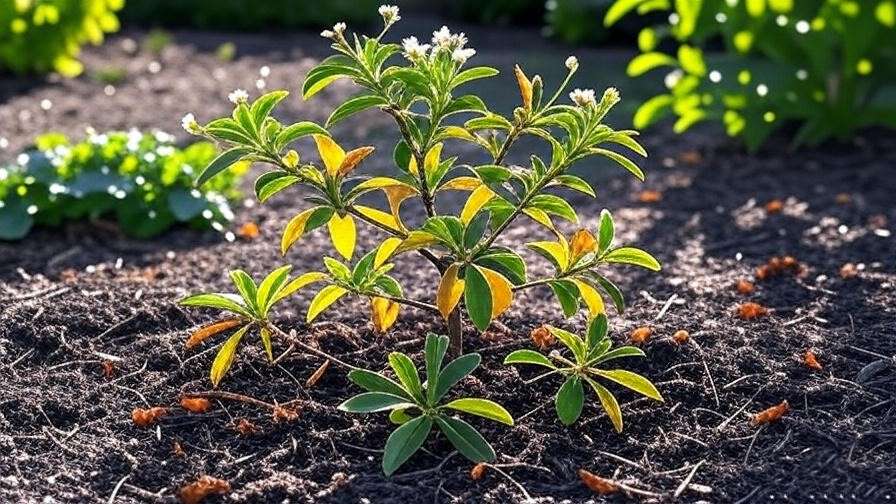  "Nanking cherry plant with yellow leaves and improved drainage". 