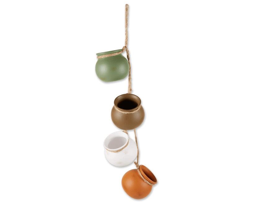  Accent Plus Neutral Garden Dangling Mini Pots