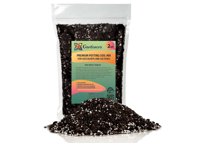 
Gardenera Premium Organic Potting Soil, Succulent & Cactus Soil Mix, Fast Draining Pre-Mixed Blend - Horticultural Perlite (25%) + Peat Moss