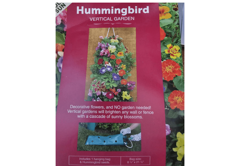 
Hanging Garden Flowers Hummingbird KIT with Seeds, Rope, and Hanging Bag. Butterflies Apartment Balcony