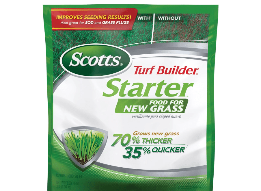  Scotts Turf Builder Starter Fertilizer for New Grass, Use When Planting Seed, 1,000 sq. ft., 3 lbs.