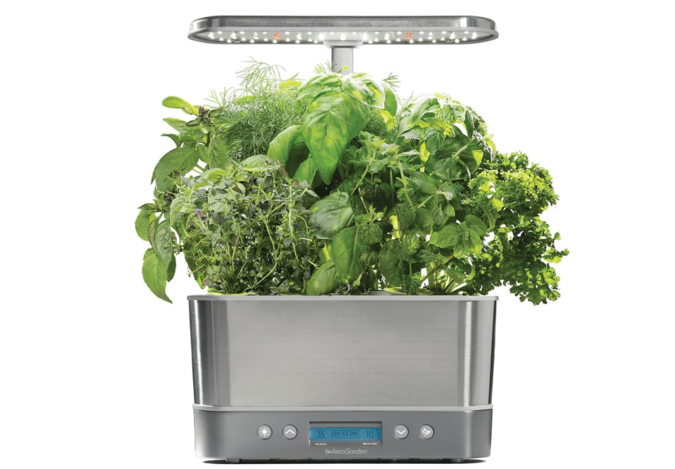 
AeroGarden Harvest Elite Indoor Garden Hydroponic System with LED Grow Light and Seed Kit, Holds up to 6 Pods, Stainless Stee