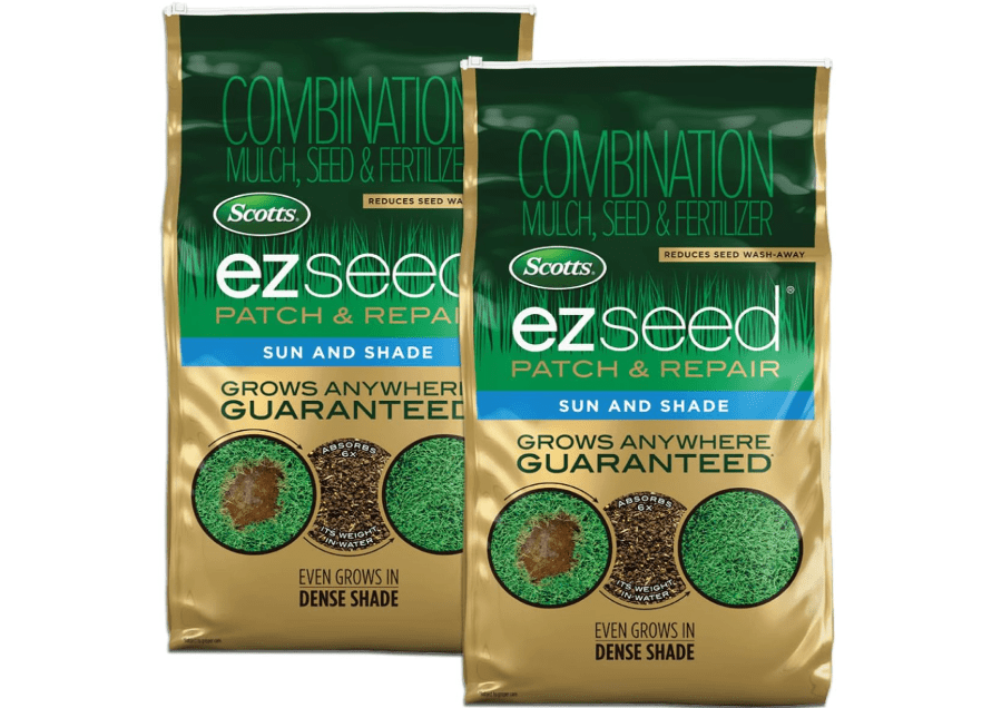  Scotts EZ Seed Patch & Repair Sun and Shade Mulch, Grass Seed, Fertilizer Combination for Bare Spots and Repair, 10 lb, 2 pk