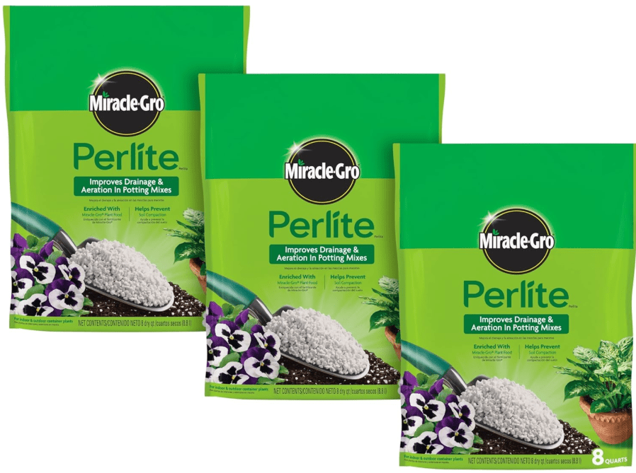 
Miracle-Gro Perlite, Enriched with Plant Food, Improves Drainage and Aeration in Potting Mixes, For Container Plants, 8 qt., 3-Pack