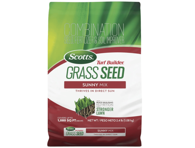  Scotts Turf Builder Grass Seed Sunny Mix with Fertilizer and Soil Improver, Thrives in Direct Sun