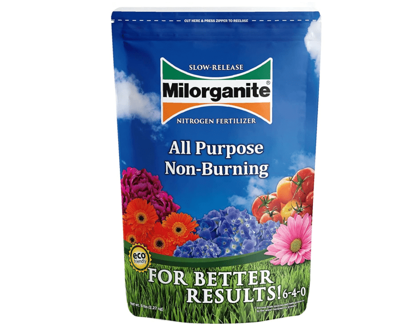  Milorganite All-Purpose Eco-Friendly Slow-Release Nitrogen 6-4-0 Fertilizer, 5 Pound Bag - for Lawns, Flowers and Gardens