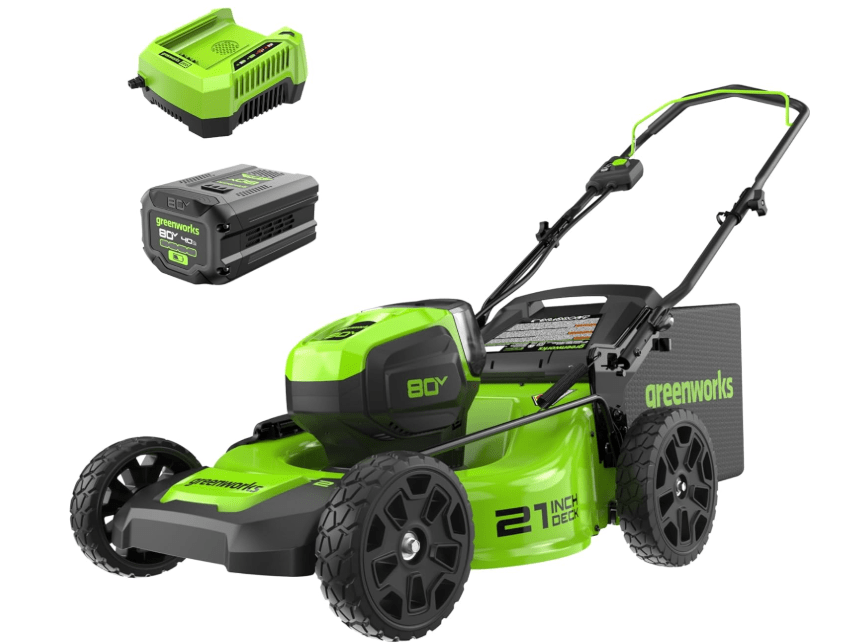
Greenworks 80V 21" Brushless Cordless (Push) Lawn Mower (75+ Compatible Tools), 4.0Ah Battery and 60 Minute Rapid Charger Included