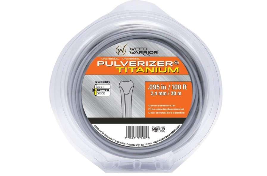  Weed Warrior Pulverizer Titanium Universal Trimmer Line Spool, 0.095" Diameter x 100', Silver