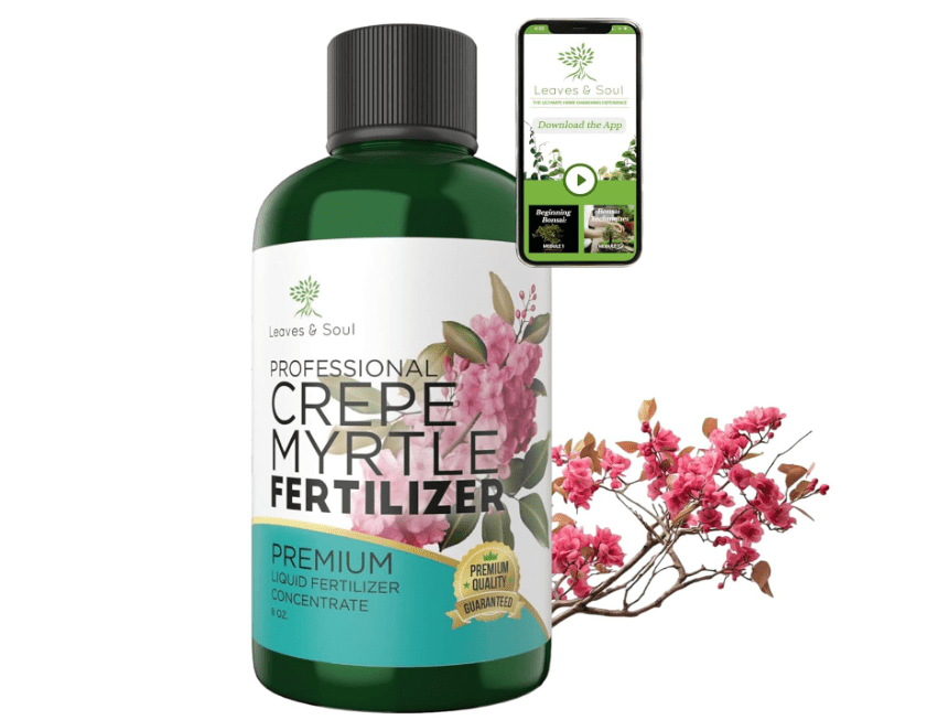 Leaves and Soul Crepe Myrtle Professional Liquid Fertilizer - Complete 3-5-4 Nutrient Blend Concentrate for Enhanced Blooming & Growth - Perfect for.