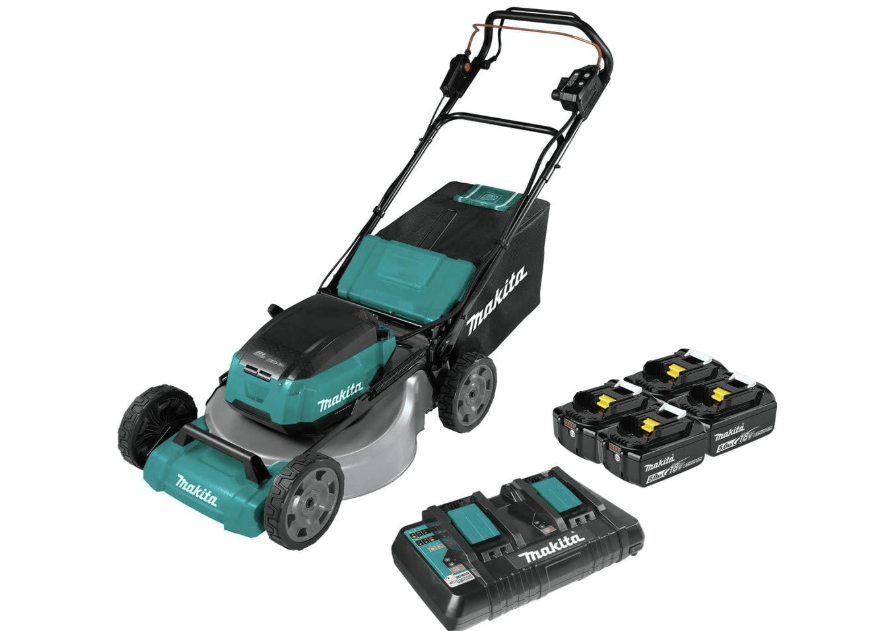 
Makita XML08PT1 18V X2 (36V) LXT® Lithium‑Ion Brushless Cordless 21" Self Propelled Lawn Mower Kit with 4 Batteries
