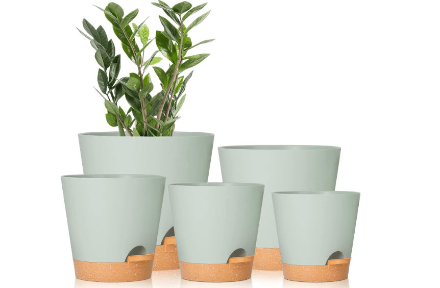 
GARDIFE Plant Pots 7/6.5/6/5.5/5 Inch Self Watering Planters with Drainage Hole, Plastic Flower Pots, Nursery Planting Pot for All House Plants