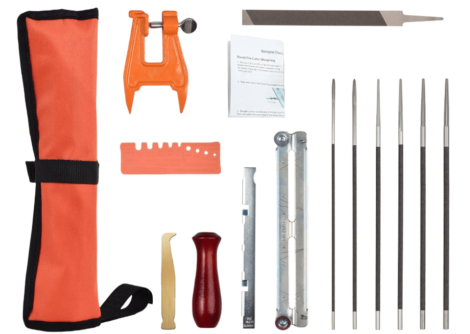 
karvayna Universal Field Chainsaw File Kit, 14pcs Chain Saw File Set, 5/32" 7/32" 3/16" 1/8" 11/64" 13/64" Chainsaw Sharpening Files