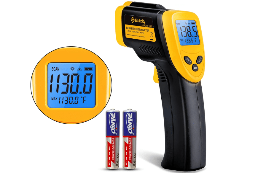 
Etekcity Infrared Thermometer Temperature Gun 1080, -58°F to 1130°F for Meat Food Pizza Oven Griddle Accessories, Heat Gun for Cooking, Kitchen