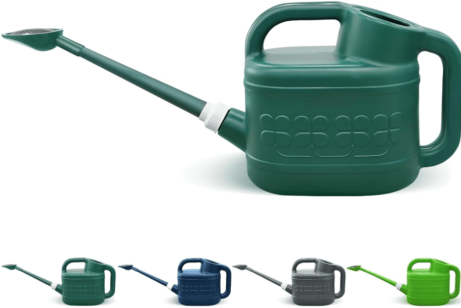 
2 Gallon Watering Can for Outdoor Plants with Removable Long Spout and Stainless Steel Sprinkler Head, Large Plastic Watering Can for Garden Flowers Plants