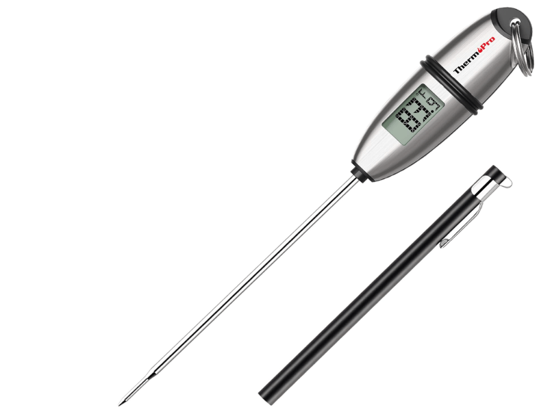 
ThermoPro TP02S Digital Food Thermometer for Cooking Bread Baking Sourdough Liquids, Meat Thermometer Digital with Super Long Probe for Grill Kitchen 