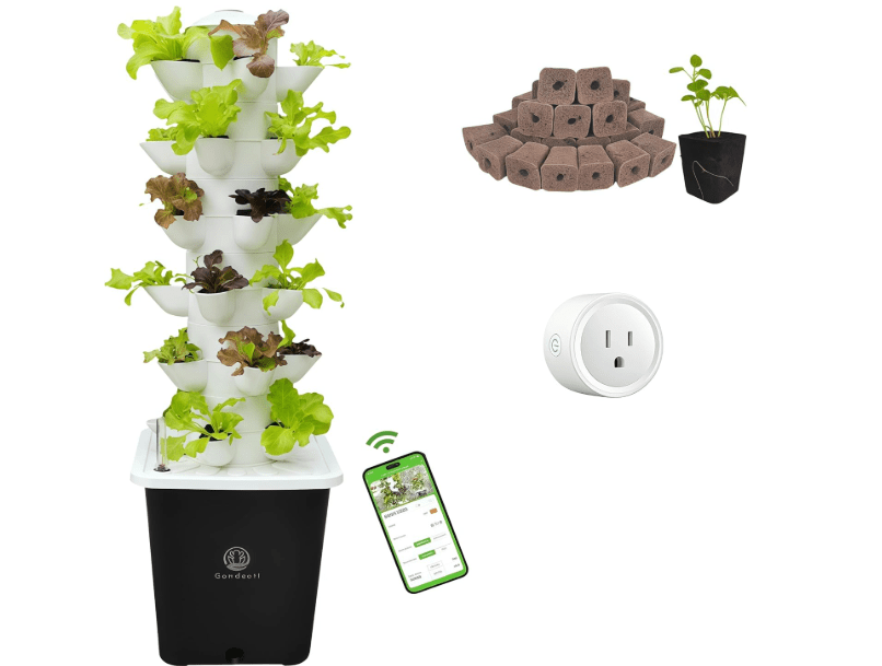 
LnzyGarden Hydroponic Growing System,Hydroponic Vertical Garden,Indoor Smart hydroponic Vegetable System, 30 Pods,Plant Germination kit with Pump System