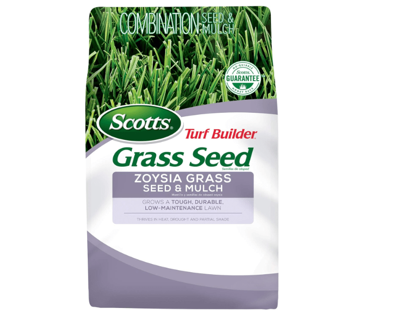  Scotts Turf Builder Zoysia Grass Seed & Mulch, Grows a Tough, Low-Maintenance Lawn, 5 lbs
