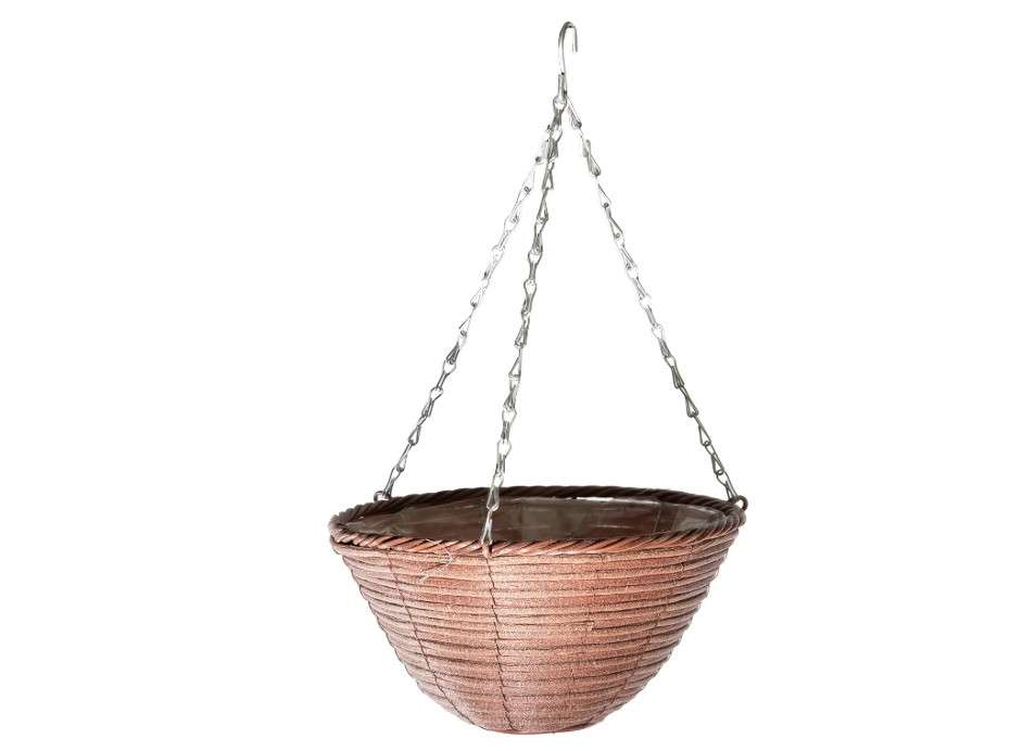  Gardener Select 12" Plastic Round Hanging Basket, Rust