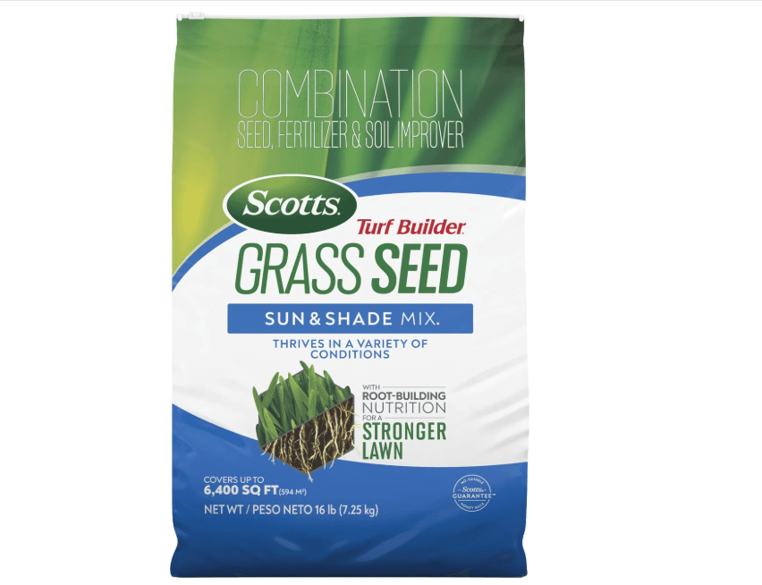 
Scotts Turf Builder Grass Seed Sun and Shade Mix with Fertilizer and Soil Improver, Thrives in Many Conditions, 16 lbs
