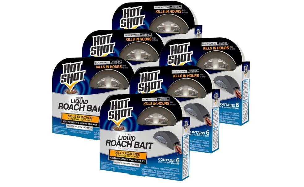  Hot Shot Ultra Liquid Roach Bait 6 Count, Kills In Hours, 6 Pack