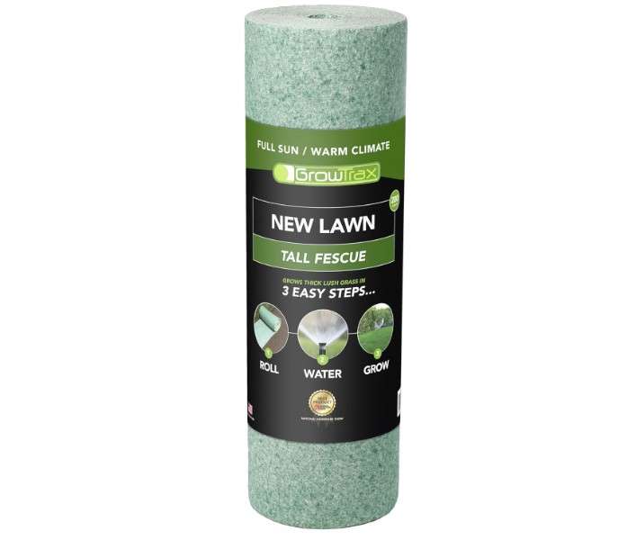  Growtrax 200 Sq Ft Biodegradable Tall Fescue Green Grass Seed Mix and Fertilizer Mat for Home Front and Back Lawn Repair and Replacement