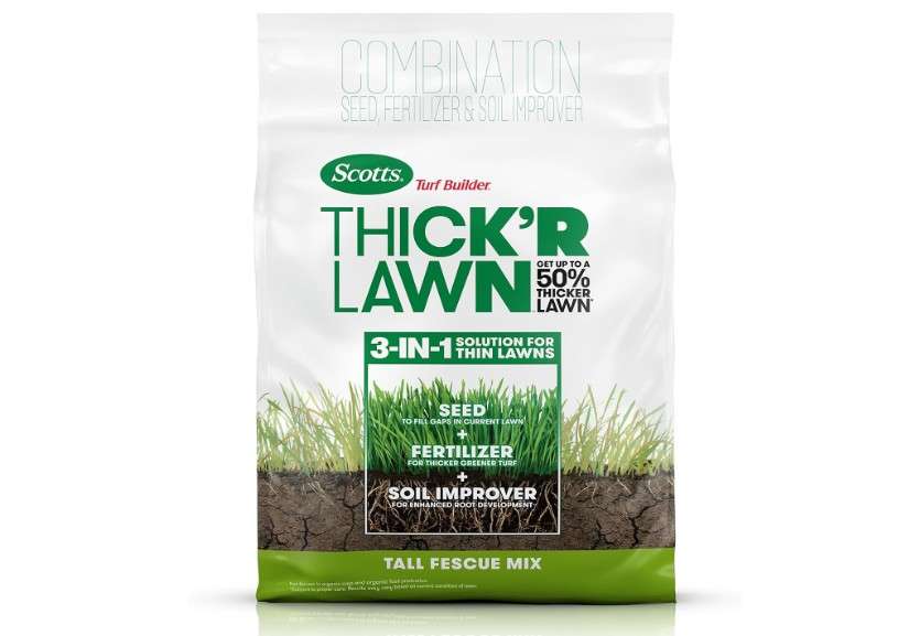  Scotts Turf Builder THICK'R LAWN Grass Seed, Fertilizer, and Soil Improver for Tall Fescue, 4,000 sq. ft., 40 lbs.