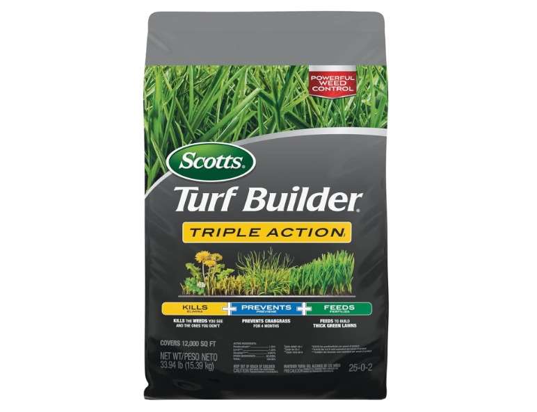 
Scotts Turf Builder Triple Action1 - Combination Weed Control, Weed Preventer, and Fertilizer, 33.94 lbs., 12,000