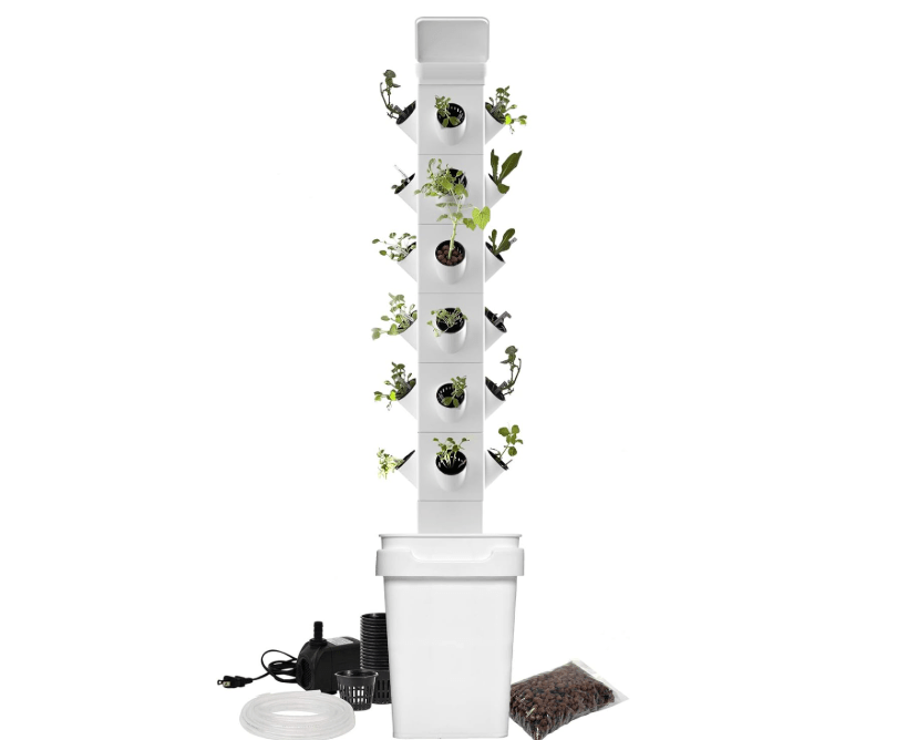 EXO Garden Hydroponic Growing System Vertical Tower - Vegetable Plant Tower Gift for Gardening Lover - Automate Aeroponics Mini Indoor Outdoor Home Grow Herb