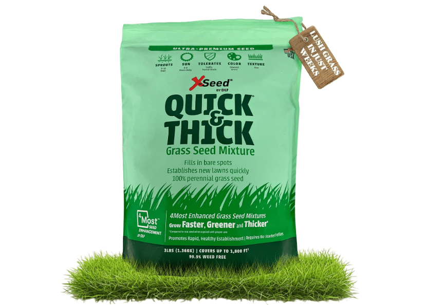  X-Seed Ultra Premium Quick and Thick Lawn Seed Mixture – Rapid Germination for Any Lawn, Dense Coverage in Sun to Shade, High-Traffic Areas, Fescue