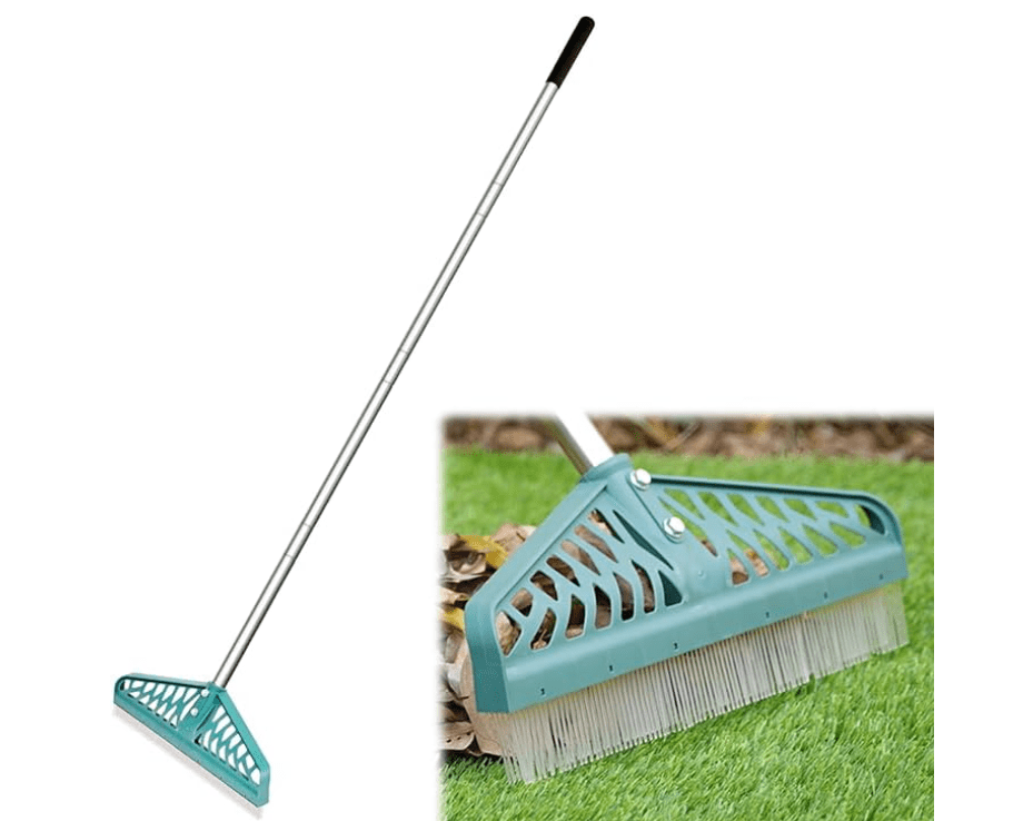 
YEELOR Artificial Turf Rake with Adjustable Steel Handle from 32 to 61 Inch,Durable Artificial Grass Rake, Turf Brush for Cleaning pet Hair, Large Fallen