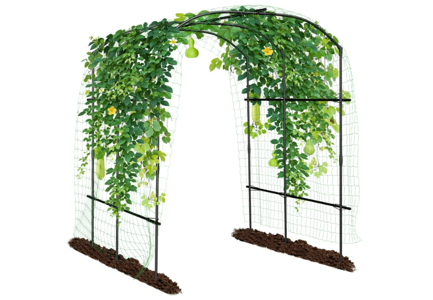 
SUNYRISY Garden Arch Trellis, Metal Core Trellis for Climbing Plants Outdoor, 87" x 71" x 75" Tall Archway Tunnel Plant Support for Vine