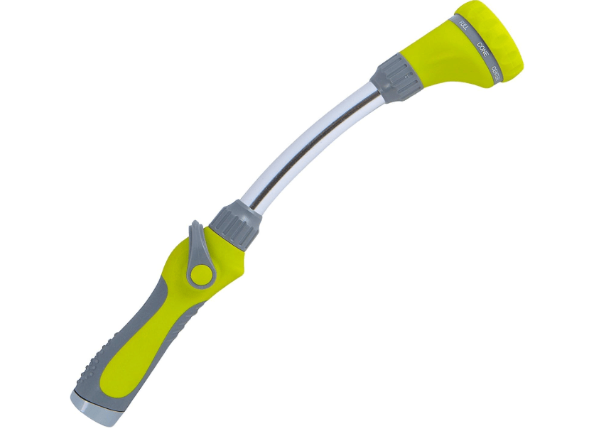 
Watering Wand - The Relaxed Gardener 15" Garden Hose Nozzle Sprayer 8 Adjustable Spray Patterns and Thumb Control Shut Off Valve
