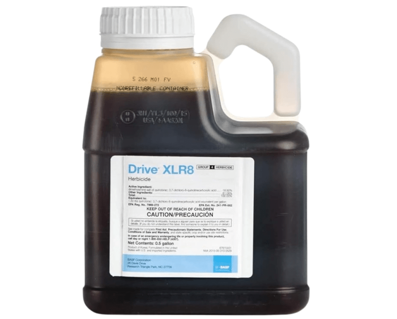 BASF Drive XLR8 Crabgrass Killer for Lawn & Turf, Post Emergent Grassy & Broadleaf Weed Control, Active Ingredient Quinclorac, 30 Day Residua