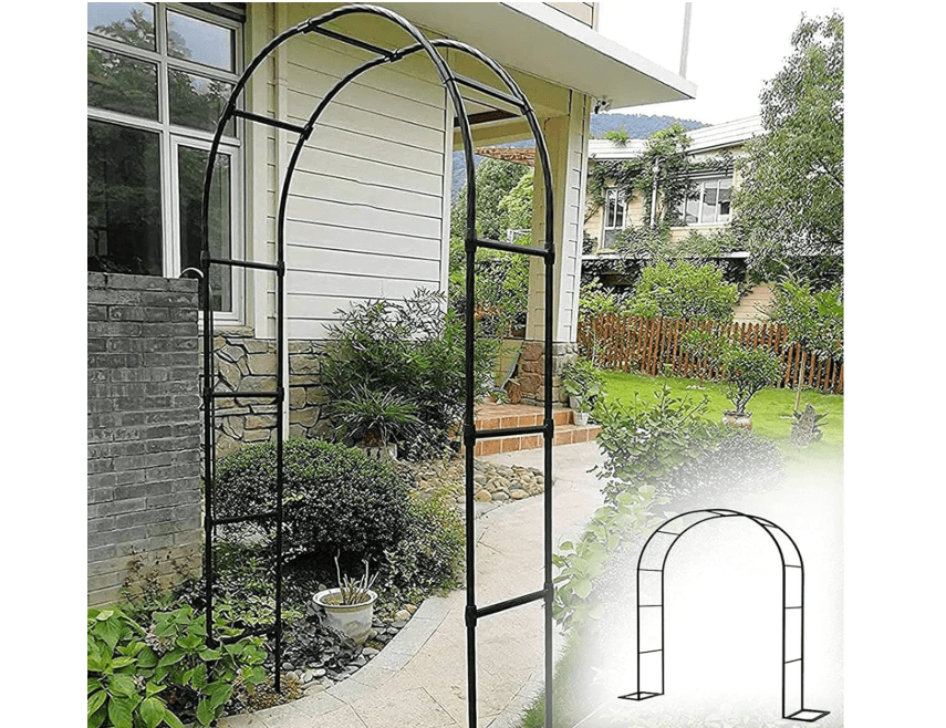 
YEITH Metal Garden Arbor Arch, Outdoor Durable Garden Arch, for Plants Flower Rose Climbing Support Trellis Rack, Applicable to Multiple Scenarios