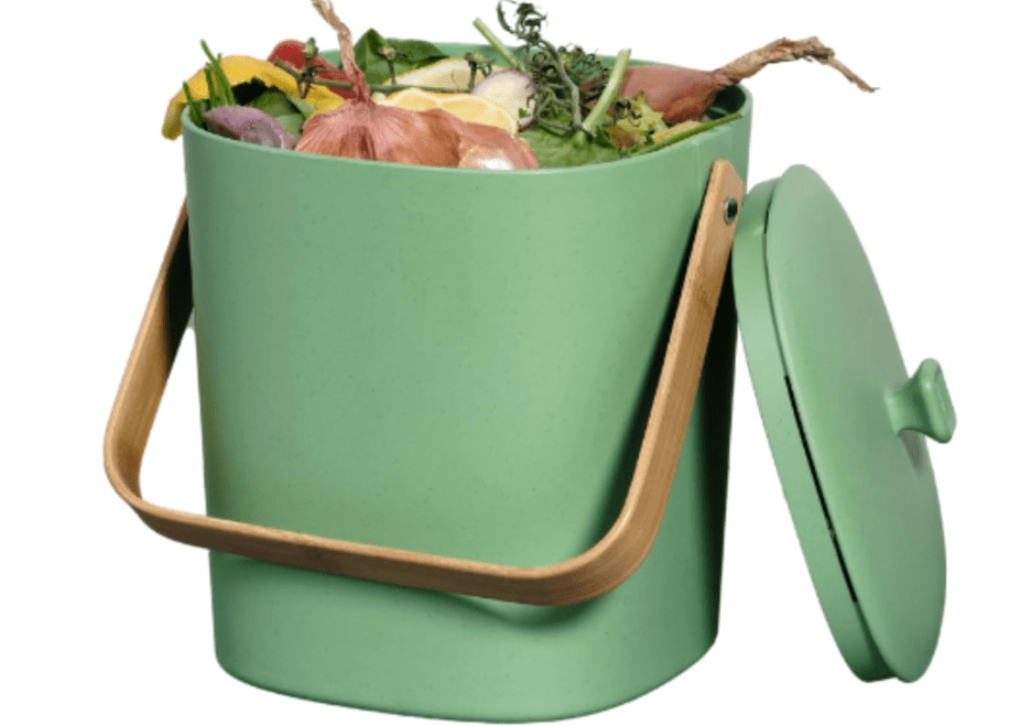  Bamboozle X The Kitchn Countertop Compost Bin Kitchen | 1 Gallon | Odorless Composting Bin with Filters | Plant Based Kitchen Composter 