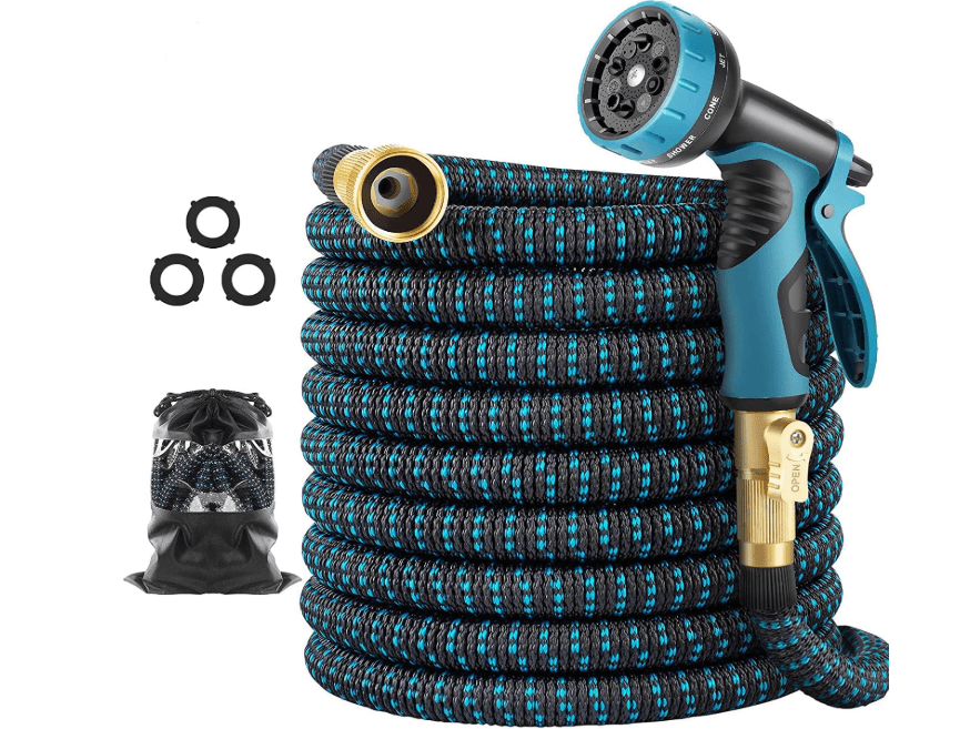 
200 ft Garden Hose Expandable Hoses - Upgrade 2025 Flexible Water Hose with 10 Functions Spray Nozzle，Car Wash Hoses with Solid Brass Connector