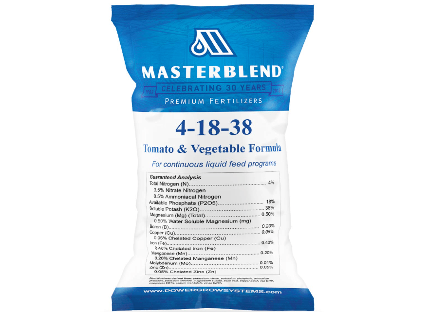 
MasterBlend 4-18-38 Tomato & Vegetable Fertilizer - Bulk 1, 5 or 25 Pounds