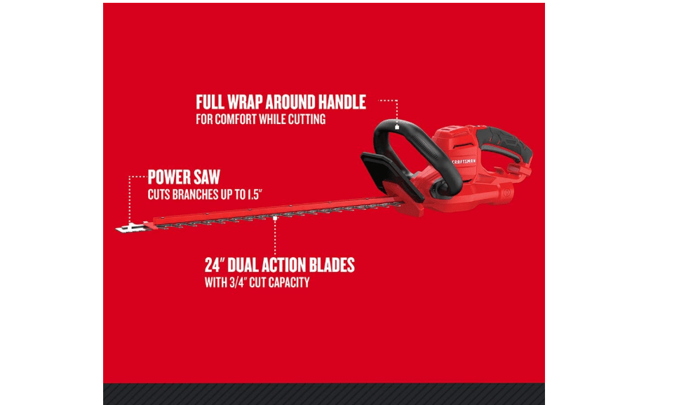 CRAFTSMAN Hedge Trimmer, 22" Corded with POWERSAW Branch Cutter, 3.8-Amp (CMEHTS8022)